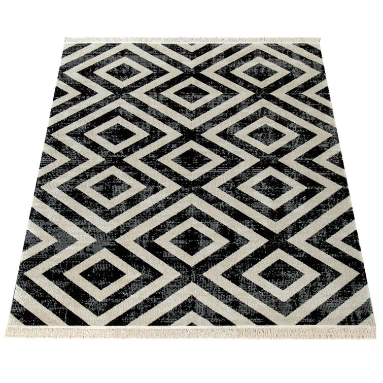 World Menagerie Middleham Flatweave Black/White Rug & Reviews Wayfair